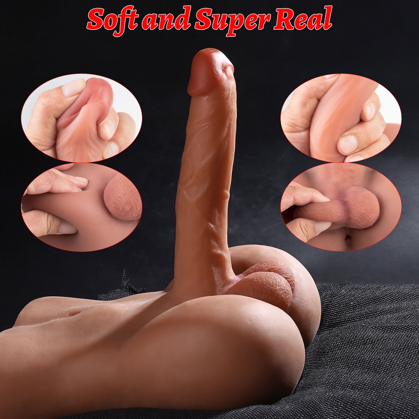 Yellow Male Sex Doll for Women Men Sex Doll with Flexible Dildo Realistic Sex Huge 8in Cock for Female Masturbation, Male Masturbator Sex Toy for Women Men Gay Couple Adult Sex Doll for Men Sex 7lb