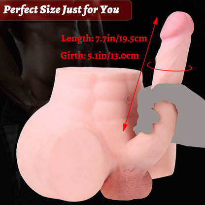 White Male Sex Doll with Flexible Dildo Realistic Sex Huge Cock, Men Sex Dolls for Women Hole 8in Cock Sex Toys for Female Masturbation, Unisex Masturbator Tight Anal Sex Toy for Men Women Couple Gay 8lb